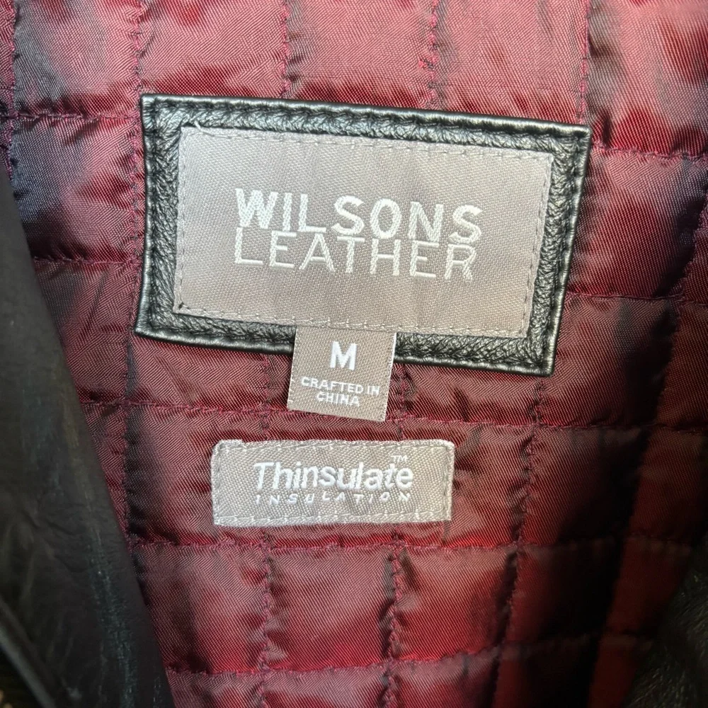 Wilsons Leather Black Zip Front Jacket Women’s Medium Genuine Leather Classic M